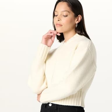 The Drop Women’s Brynne Bomber Sweater Cardigan, Whisper White, L - Image 3