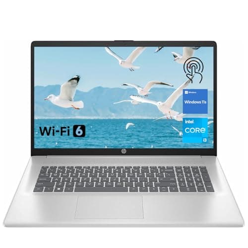 HP Premium 17.3" Touchscreen Laptop, 8-Cores Intel Core i3-N305, 16GB RAM, 128GB eMMC + 1TB SSD, Webcam, HDMI, Wi-Fi 6, Windows 11 S, Silver - Image 1