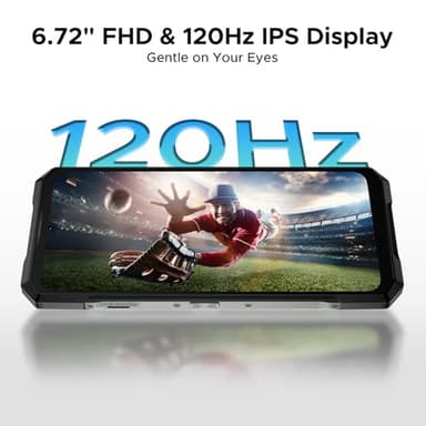 DOODEE Blade GT Pro 5G Rugged Phone with LED Light Effect,32GB+512GB/2TB Rugged Smartphone,6.72” FHD+120Hz, 5800 mAh Android Phone,100MP+32MP AI Camera/Face& Finger ID/NFC,Sliver - Image 6