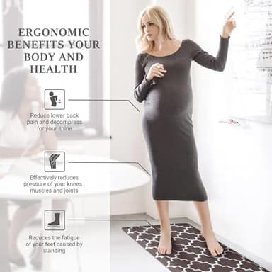 WISELIFE Anti Fatigue Floor Mat - 4/5 Inch Kitchen Mat Non Slip Waterproof Heavy Duty Ergonomic Comfort Mat Durable for Home, Office, Sink, Laundry,(17.3" x 28", Chocolate) - Image 3