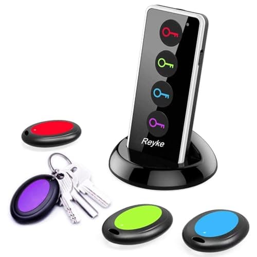 Reyke Key Finder, 80dB+ RF Item Locator Tags with 131ft. Working Range, Wireless Remote Tracker for Wallet, Phone, Glasses, Pet, 1 RF Transmitter & 4 Receivers - Image 1