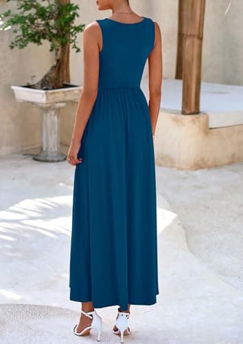 PRETTYGARDEN Wedding Guest Dresses for Women 2025 Summer Formal Gala Maxi Dress Ruffle Mermaid Cocktail Long Dresses(Lake Blue,Medium) - Image 2