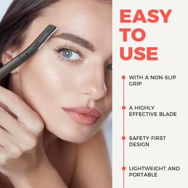 ZOMCHI Eyebrow Razor, Face Razors for Women&Men, Eyebrow Trimmer Shaper with Precision Cover,Facial Shaver with 6 Blades (Black) - Image 3