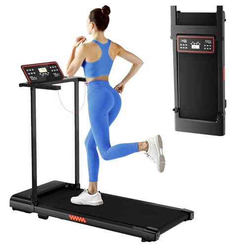 Treadmill with Handle Bar, 3.0HP Walking Pad Treadmill, Portable Compact Walking Pad with Handle, Treadmills for Home Samll Space, Running Electric Small Treadmills, 320 LBS Capaticy,LED Display - Image 1