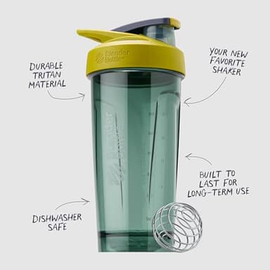 BlenderBottle Sport Shaker Bottle with Wire Whisk, 28-Ounce, Yellow – Protein Shakes & Hydration for Athletes & Fitness Enthusiasts, Easy Mixing, Durable & Lightweight, Lockable Lid - Image 3