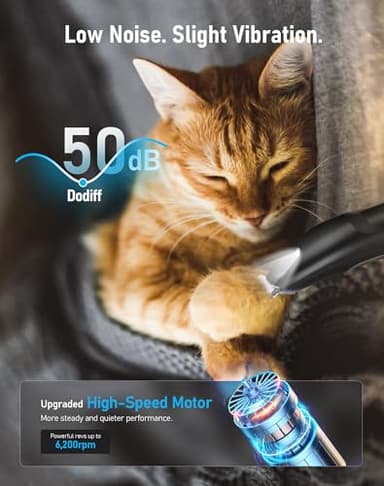 dodiff Dog Paw Trimmer with LED Light, Rechargeable Cordless Dog Clippers with Wider Blade for Grooming Pet's Paw Pad, Low Noise 2 Speed Electric Cat Hair Shaver for Small Areas - Image 4