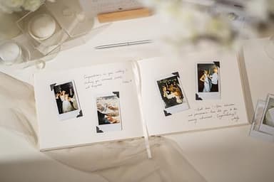 Cream Guest Book (Design 2) - 9.5 x 7 Real Linen Hardcover Guestbook for Wedding Ceremony Reception Signin, to Add Polaroid & Write Messages, Bridal Baby Shower Engagement Birthday Party, Small Size - Image 7