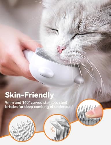 Cat Steam Brush, Brushes for Indoor Cats with Release Button, Dual Speed Spray USB Rechargeable Grooming Supplies, Cat Brush for Shedding Suitable for All Long-haired and Short-haired Pets - Image 7