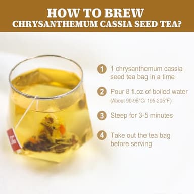 FullChea - Chrysanthemum Cassia Seed Tea, 30 Teabags, 5g/bag - Burdock Root, Goji Berries, Osmanthus, Honeysuckle Combination Herbal Tea - Image 5