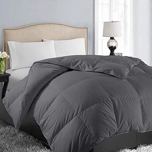 EASELAND Oversized Queen Down Alternative Comforter - Quilted Duvet Insert for All Seasons, Soft Lightweight with Corner Tabs, Summer Winter Warm Bedding, Dark Grey 98×98 Inches - Image 1