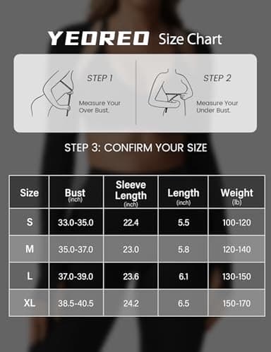 YEOREO Women Crop Top Long Sleeve Bolero Open Front Workout Cropped Shirts Sports Shrug Black S - Image 6