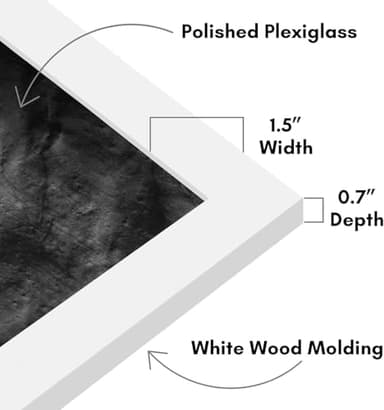 Americanflat 27x40 Picture Frame with Polished Plexiglass - White Picture Frame - Wide Photo Frames Made of Engineered Wood for Vertical or Horizontal Wall Display - Epic Collection - White - Image 3
