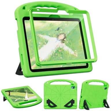 LKOOZO Kids Case for iPad (A16) 11th Generation 11 inch 2025 / iPad 10th Generation 10.9 inch 2022, Shockproof Cover with Built-in Screen Protector and Stand, Green - Image 1