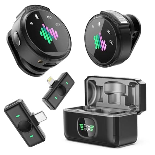 LID LIRDDY Mini Wireless Lavalier Mic - 48H Noise Cancelling Clip-on Microphone for iPhone/Android, YouTube/Vlogging/Recording, Studio Sound, 80H Battery