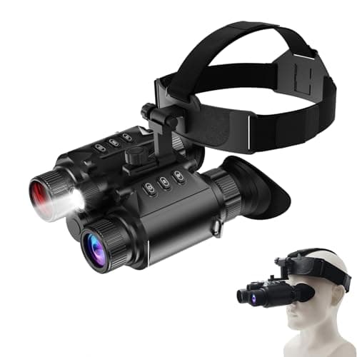 Night Vision Goggles, Night Vision Binoculars for Adults, 4K 2500FT Head-Mounted Infrared NVG with 64GB Card, Tactical Light, 8X Digital Zoom for Outdoor, Camping and Travel Clear Vision at Night