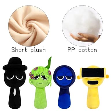 Sprunki Plush Toys, Horror Games Plushies Toy for Fans, Soft Stuffed Animal Pillow Figure Doll Christmas Birthday Gifts for Adult Kids (10 Pcs) - Image 4