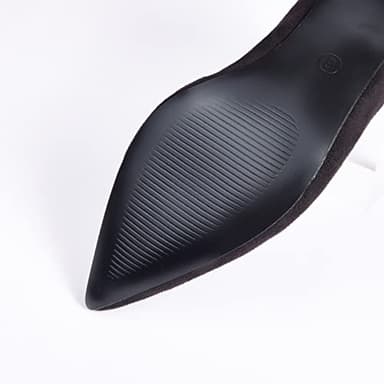 GENSHUO Womens Kitten Heels,Classic 2 Inch Low Heel Pumps Slip On Closed Pointed Toe Pumps Office Work Dress Pump Shoes Black Suede Fabric Size 9 - Image 4