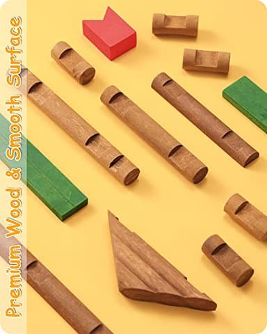SainSmart Jr. 665 PCS Wooden Log Cabin Set Building House Toy for Toddlers, Classical STEM Construction Kit Compatible with Lincoln Logs for 3+ Kids - Image 6