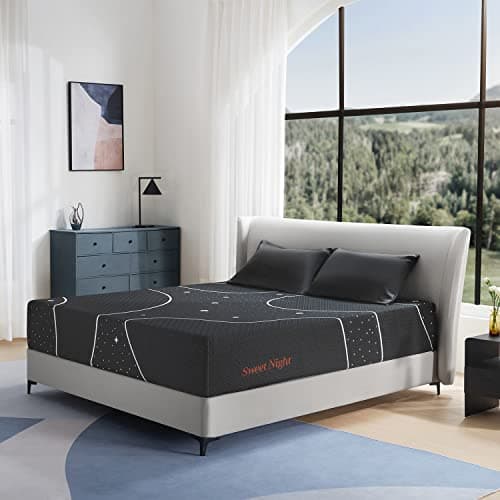 Sweetnight Queen Mattress, 12 Inch Gel Memory Foam Mattress in a Box, Plush Comfort Queen Size Mattress for Motion Isolation & Pressure Relief, Gray, Starry Night Grey - Image 1