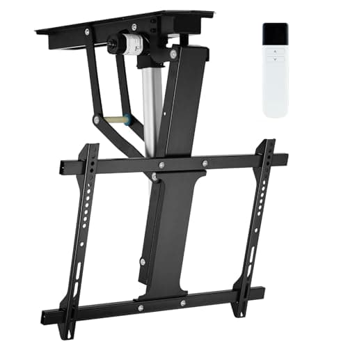 TOPSKY Electric Adjustable Ceiling TV Mount with Remote, Motorized Flip Down Fits for Flat and Pitched Roof and 32 to 70 Inch Flat and Curved Screen TVs (Black) - Image 1