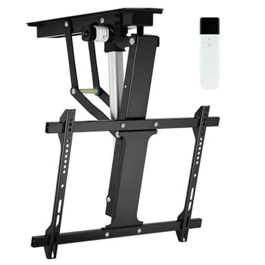 TOPSKY Electric Adjustable Ceiling TV Mount with Remote, Motorized Flip Down Fits for Flat and Pitched Roof and 32 to 70 Inch Flat and Curved Screen TVs (Black) - Image 1