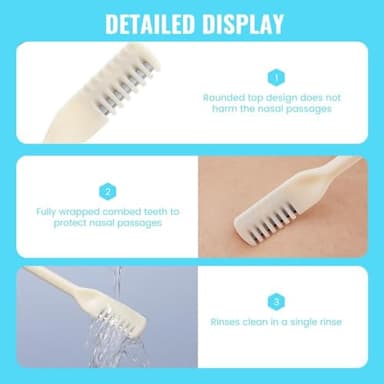 Nasal Hair Cutter, New Nose Hair Trimmer for Men Women, 360° Rotating Portable Manual Nose Hair Remover, Double Sided Noses Hairs Knife Travel Essentials (Beige, 3Pcs) - Image 2