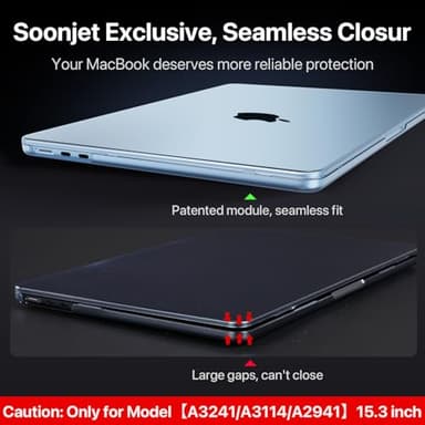 Soonjet for MacBook Air 15 inch Case M4 M3 M2 2025 2024 2023 [Official SkyBlue] [100% Match Official Color] Protective Hard Shell Matte Cover for Laptop A3241 A3114 A2941 - Sky Blue Clear - Image 6