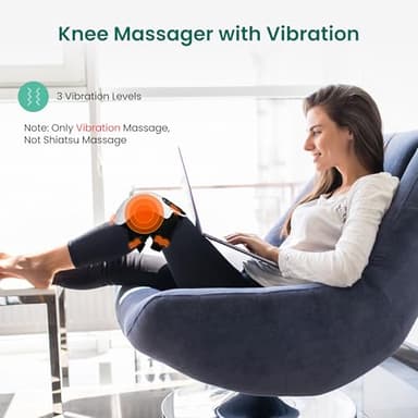 Snailax Cordless Knee Massager with Heat, Heating Pad for Knee Pain, 3 Vibration Modes & 3 Heating Levels, Gifts for Men, Women, Heated Knee Brace Wrap - Image 2