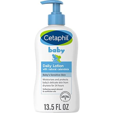 Cetaphil Baby Daily Lotion with Organic Calendula |Vitamin E | Sweet Almond & Sunflower Oils |13.5 Fl. Oz - Image 1