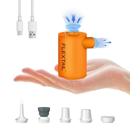 FLEXTAILGEAR 3.4kPa Air Pump for Inflatables, Portable Camping Pump with 1600mAH Rechargeable Battery, Rapid in/Deflation System with 300L/min Airflow for Air Mattress, Pool Toy, Float, Swimming Ring - Image 1