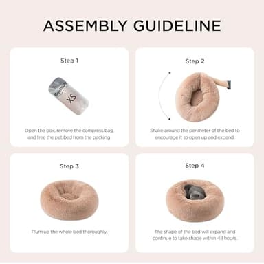 Bedsure Calming Dog Bed Medium Size Dog - Donut Washable Medium Pet Bed, 30 inches Anti-Slip Round Fluffy Plush Faux Fur Cat Bed, Fits up to 45 lbs Pets, Camel - Image 8