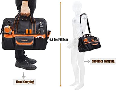 WELKINLAND 16" Tool Bags - 34-Pocket Heavy Duty Open Top Organizer for HVAC & Electricians - Image 5