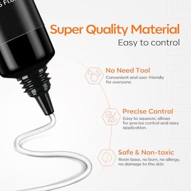 Modelones 3D Gel Nail Art, Sculpting Gel Glue for Molding, Drawing, Charms & Gems Glue, Nail Stuff for Chrome Powder and Rhinestone Design No Wipe, U V Light Cured Salon & DIY Use - Image 4