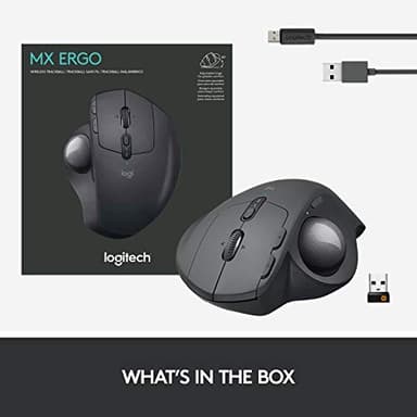 Logitech MX Ergo Wireless Trackball Mouse, Ergonomic Design, Move Content Between 2 Windows and Apple Mac Computers (Bluetooth or USB), Rechargeable - Image 12