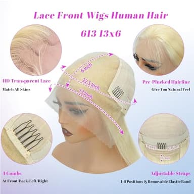 NBRUW 30 Inch 613 13x6 Lace Front Wig Human Hair 200 Density Body Wave Blonde Wig Human Hair 13x6 200 Density Blonde 613 HD Lace Front Wigs Human Hair Pre Plucked with Melted Hairline for Women - Image 4