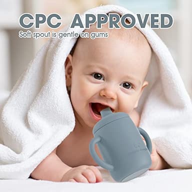 Cuddle Campus Sippy Cups 7OZ, [4 in 1] Baby Cups, Shatterproof Silicone Straw Cup,Open Cup for 6M, 6M+,6-12 Months,1/1+ Year Old Baby,Toddler - Image 6