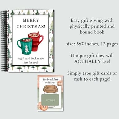 Christmas Gift Card Book - Surprises On Every Page, DIY Spiral-Bound Merry Christmas College Survival Gift Card Book Holder, Greeting Cards Holder for College Student Graduation Gifts (# A) - Image 9