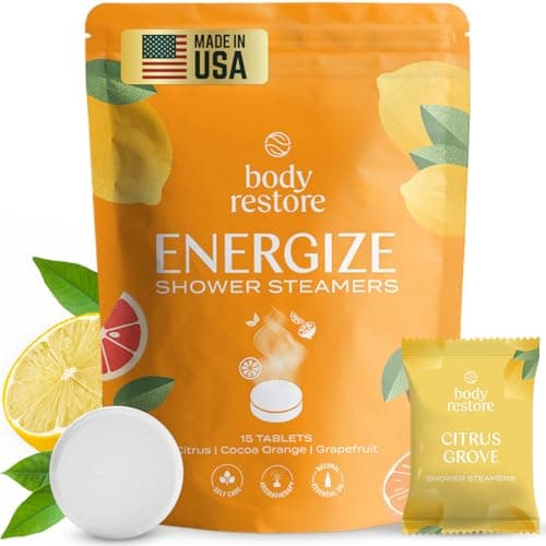 Body Restore Shower Steamers Aromatherapy 15 Pack - Boo Basket Stuffers for Women, Christmas Stocking Stuffers, Birthday Gifts, White Elephant, Relaxation, Self Care - Citrus - Image 1