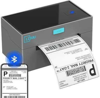 LIIUU Thermal Shipping Label Printer Bluetooth, 4x6 Label Printer for Shipping Packages, Support iOS, iPhone, iPad, Android, Mac, Windows, Widely Used for Amazon, UPS, USPS, Ebay, Etsy - Image 1