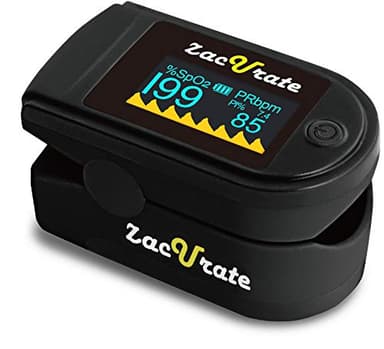 Zacurate 500C Elite Fingertip Pulse Oximeter Blood Oxygen Saturation Monitor with Silicon Cover, Batteries and Lanyard (Mystic Black) - Image 1
