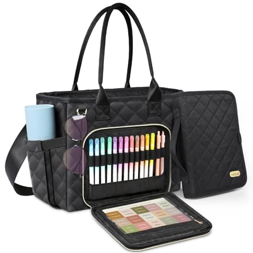 BellaHold Large Bible Bag with Bible Cover Case for Women, Church Bag with Shoulder Strap, Quilted Bible Cover for Bible Study Supplies, a Christian Gift for Women, Black - Image 1