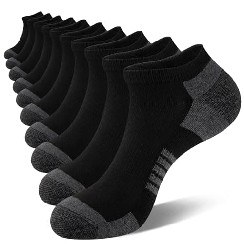 COOVAN 10 Pairs Mens Ankle Socks Men 10 Pack Low Cut Comfort Cushion Casual Socks - Image 1