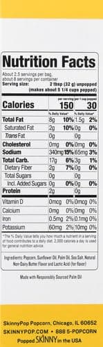 SkinnyPop Butter Popcorn, 2.8 Oz, 3 Ct - Image 2