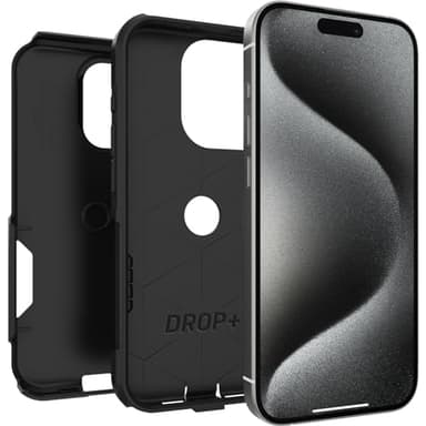 OtterBox iPhone 15 Pro (Only) Commuter Series Case - Black, Slim & Tough, Pocket-Friendly, with Port Protection - Image 4