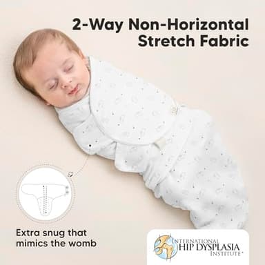3-Pack Organic Baby Swaddle Sleep Sacks - Swaddles for Newborns, Infant 0-3 Months, Baby Girls, Boys, Soft & Snug Newborn Sleep Sack, Nursery Swaddling Blankets (Bunnies) - Image 5