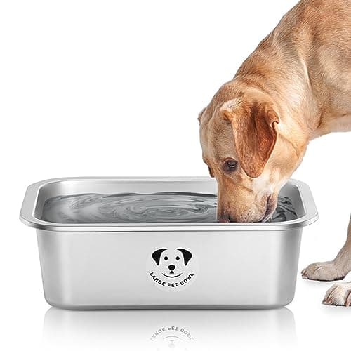Stainless Steel Dog Bowls for Large Dogs, High Capacity Metal Dog Food Bowls, Food and Water Bowl for Larges, X-Large, and Big Dogs 1.25 Gallons - Image 1