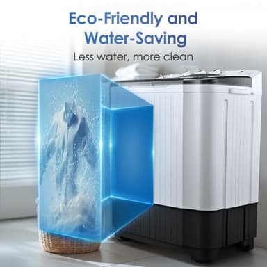Anypro Portable Clothes Washing Machine, Twin Tub 28 Lbs Capacity Laundry Washer and Dryer Combo 2 In 1 Washer (18 Lbs) & Spinner (10 Lbs) for Apartments, Dorms, RV, Camping - Image 6