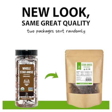 Soeos Organic Star Anise, Whole Star Anise 4 oz (114g), Chinese Star Anise Pods, Star Anise Organic Whole, Non-GMO Verified, Dried Star Anise for Beverages, Cooking, Baking - Image 3
