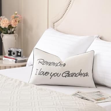 Sanmetex Grandma Birthday Gifts, Best Grandma Gifts for Mothers Day with Quote Remember I Love You Grandma Lumbar Pillow Cover 12 X 20 Inches for Bed, Bedroom. - Image 2