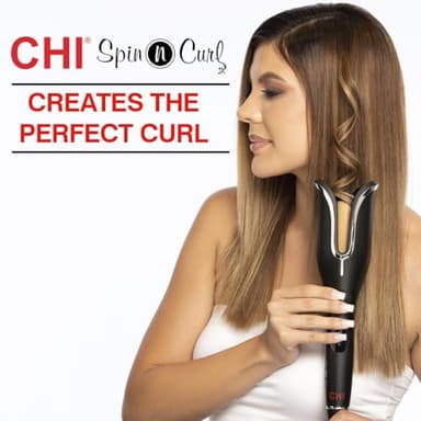 CHI Spin N Curl, Curling Iron For Healthy & Shiny Effortless Curls & Waves, Provides Preset Temperature Settings For Each Hair Texture, Onyx Black - Image 5